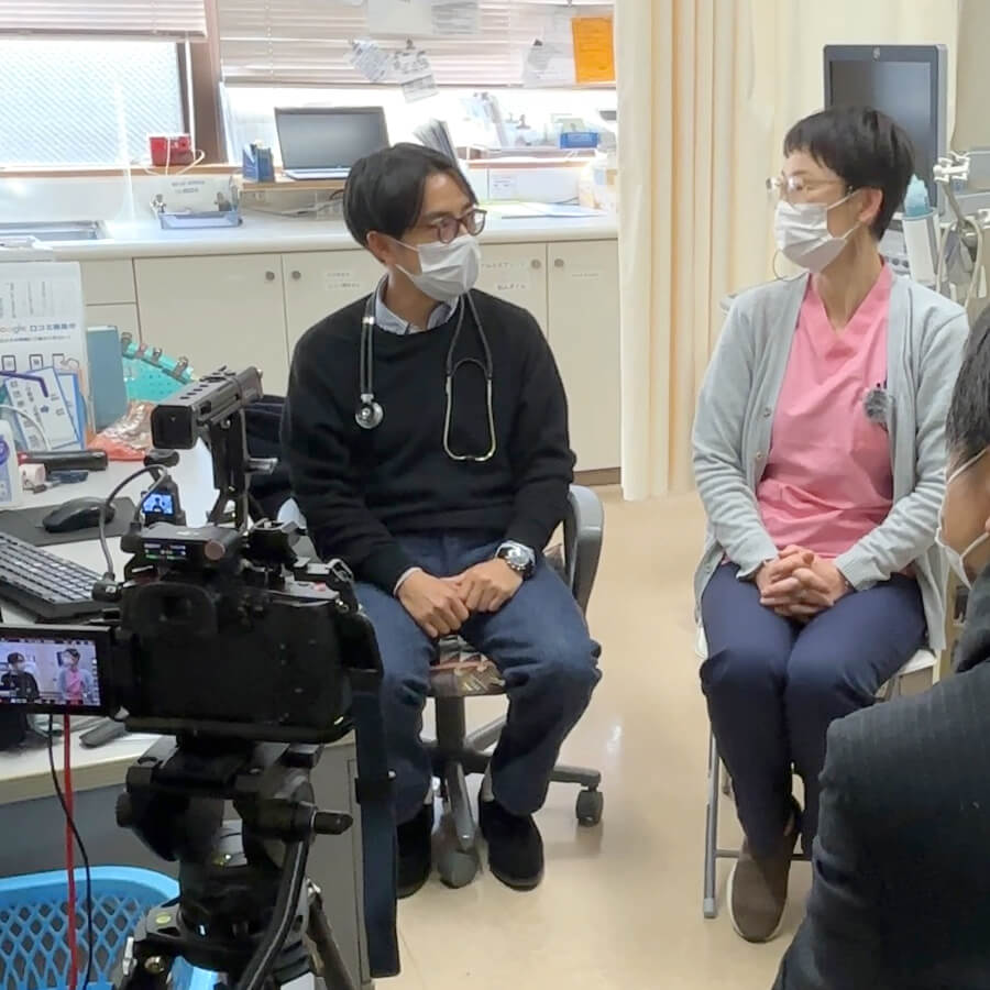 MBSテレビの取材の様子